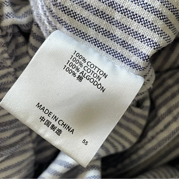 Brandy Melville Pants cotton striped womens White Blue (one size) coastal - Image 7