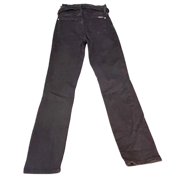 7 For All Mankind Black Raw Waist Belted Stretch Jeans Size 26 - Image 7