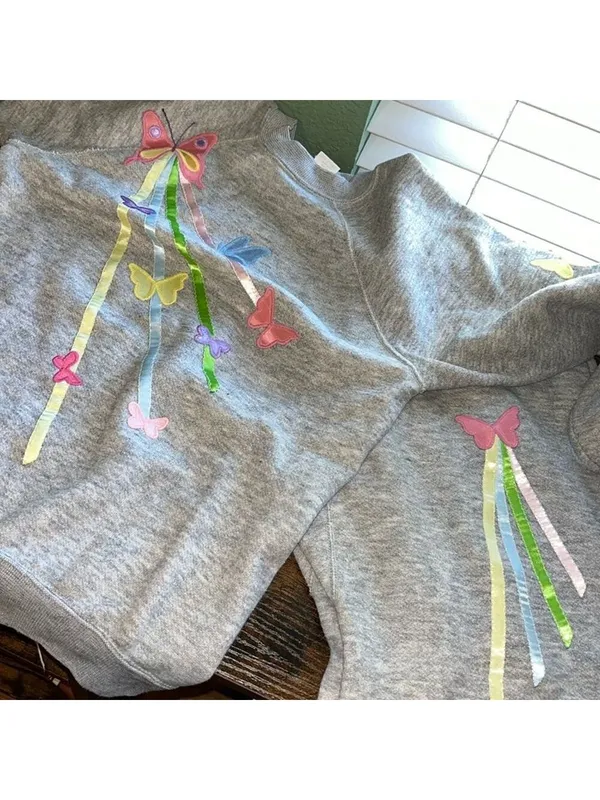 Vintage butterfly sweatshirt • cottagecore granny hippie • unique • Y2K grandma - Image 7