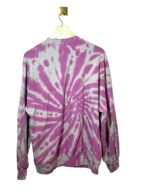 H&M Pink Tie Dye Oversized Sweatshirt Crewneck Lounge Pullover S - Image 7