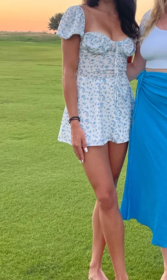 Blue White Princess Polly Dress - Image 3