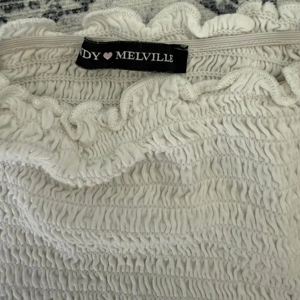 Brandy Melville Cotton White off the Shoulder Crop Top - OS - Image 4
