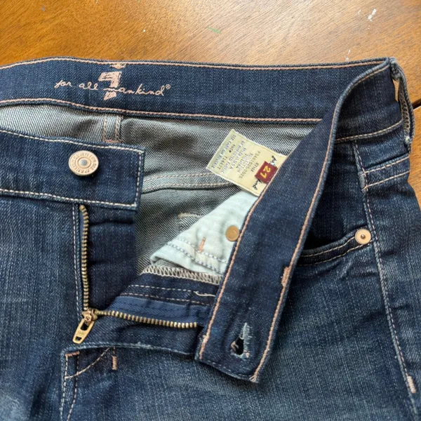 7 For All Mankind 7FAMK Dojo Crop Jeans Medium Wash Size 27 - Image 6
