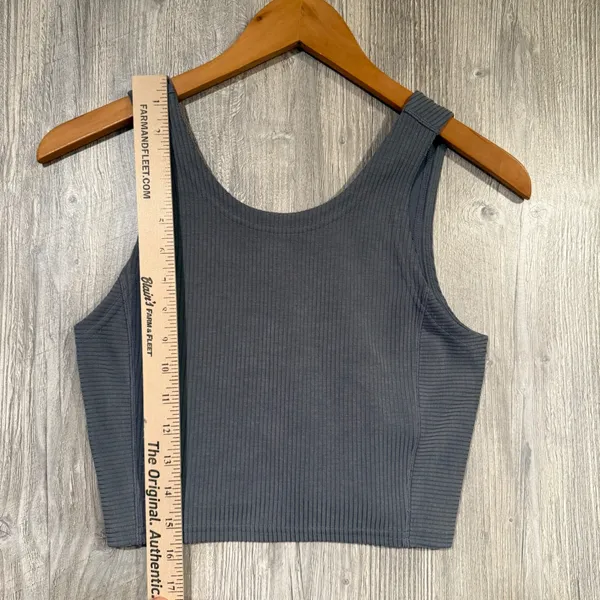 Lululemon Ribbed Softstreme Crop Top Blue Gray Loungewear Athleisure Size 4 - Image 5