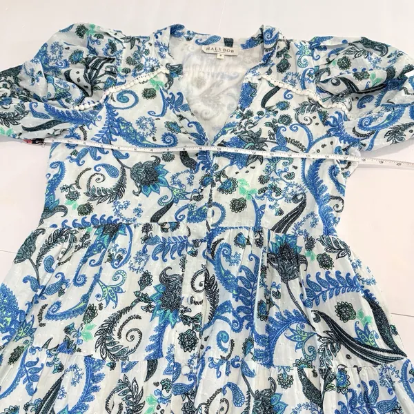 HALE BOB Roxie Dress Blue Floral Pockets SMALL - Image 10