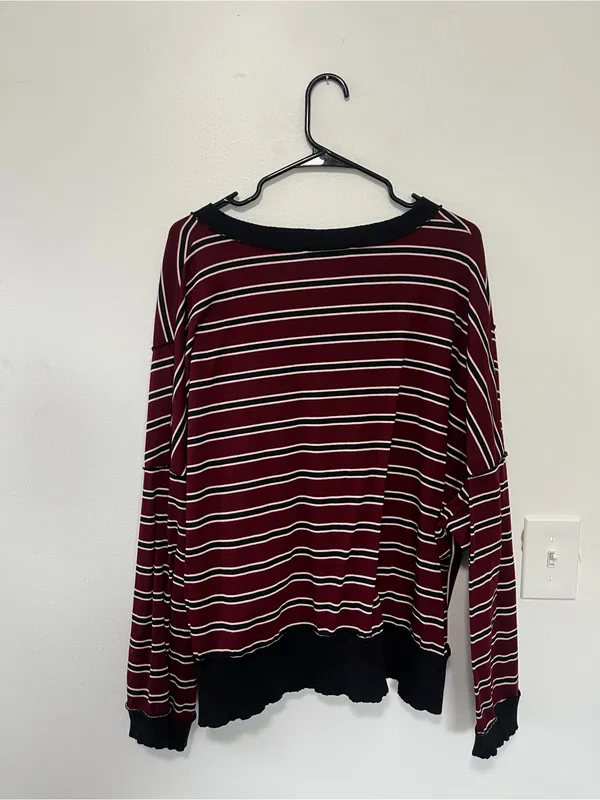 Three Bird Nest Striped Long Sleeve Top- Size XL - Image 2