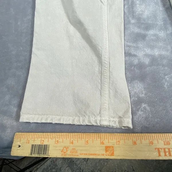 PacSun Jeans 90's Boyfriend Women's Sz 24 Beige Cotton Ripped Knees Distressed‎ - Image 7