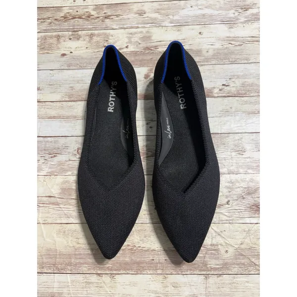 Rothy's The Point Flats Slip-On Women's Size 9 Black Washable Comfy Comfort - Image 3