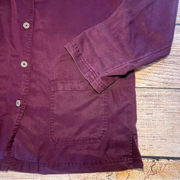 Vintage 90s Cherokee Oversized Button‎ Up Womens Small Pockets Maroon Artsy Boho - Image 5
