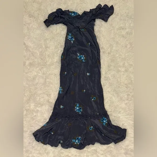 NEW FREE PEOPLE Bali Santa Cruz midi Dress In Blue sz XS - Image 7