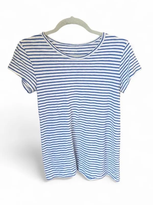 J Crew ‘Painter Tee’ Blue & White Striped T-Shirt Sz S 100% Cotton - Image 2