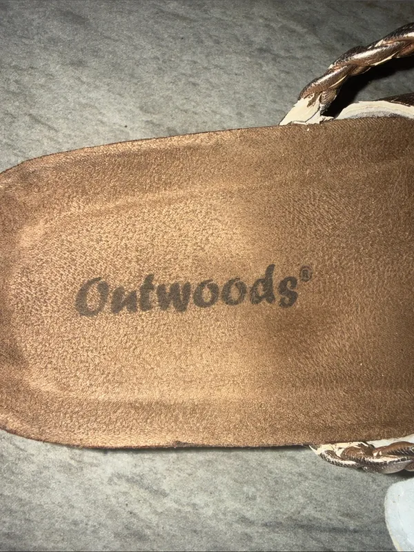 Outwoods Braided Metallic Slide Sandals - Rose Gold - Image 2