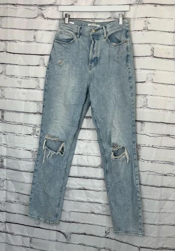 Vintage Y2K PacSun Dad Jeans High Rise Button Fly Light Wash Distressed Size 28 - Image 8