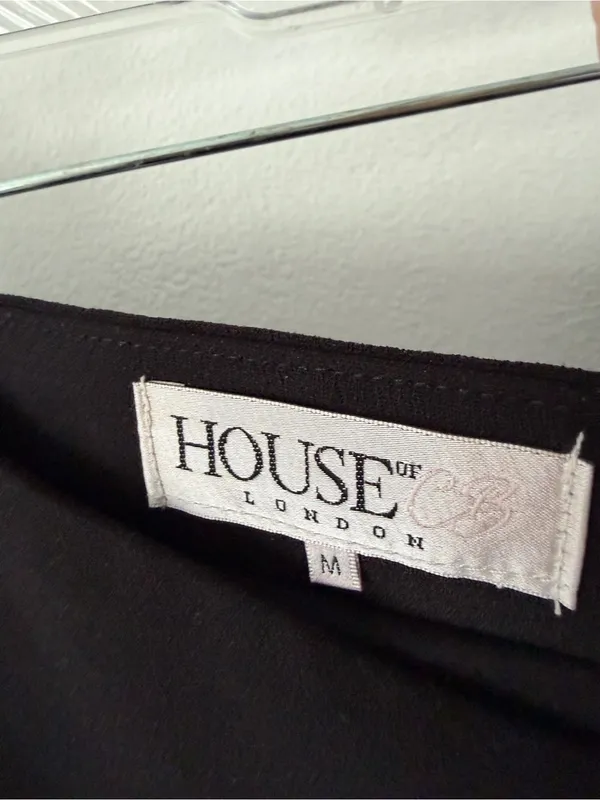 House of CB Ramirez Crepe Black Mini Skirt Button Down size medium - Image 5