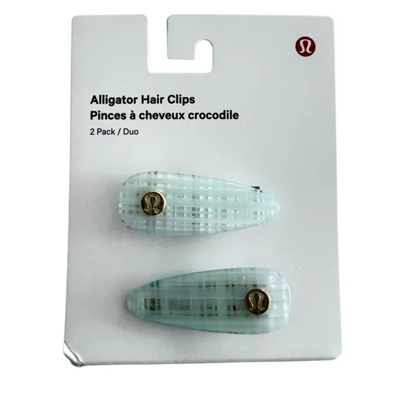 Lululemon Alligator Hair Clips 2 Pack Foam Cloud White - Image 5