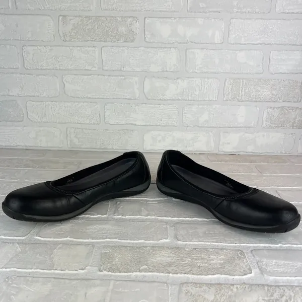 L.L. Bean Ballet Flats Shoes Womens 8 Black Leather Round Toe Slip On Sneakerina - Image 9