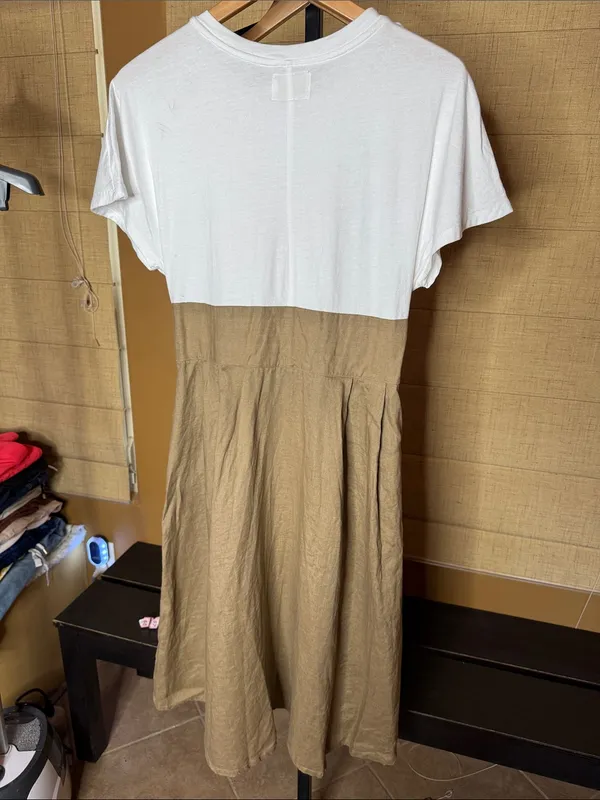 Eri + Ali Grace Corset Midi Dress Small Anthropologie Linen Cotton Lace Up Waist - Image 10