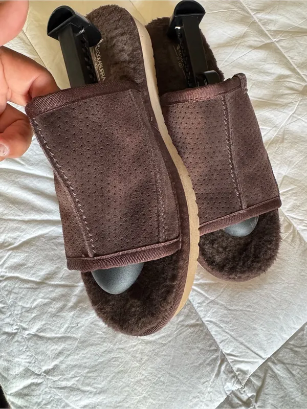 Koolaburra Brown Suede Shearling Slide Slippers Size 9 - Image 2
