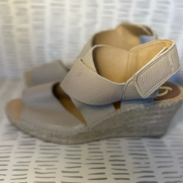 Kanna Spain Women 38 7.5 Taupe Pebbled Leather Espadrille Wedge Sandals‎ Boho - Image 2