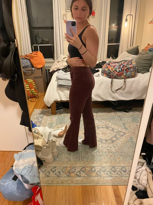 Forever 21 velvet maroon flare pants - Image 2