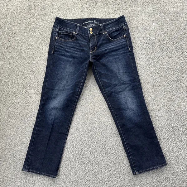 American Eagle Artist Crop Ankle Jeans Low Rise Stretch Straight Women's 10 x 26 - Image 2