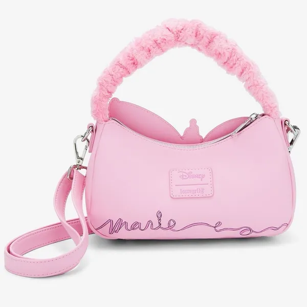NWT Loungefly Disney Aristocats Marie Fuzzy Handle Pink Crossbody Bag - Image 3