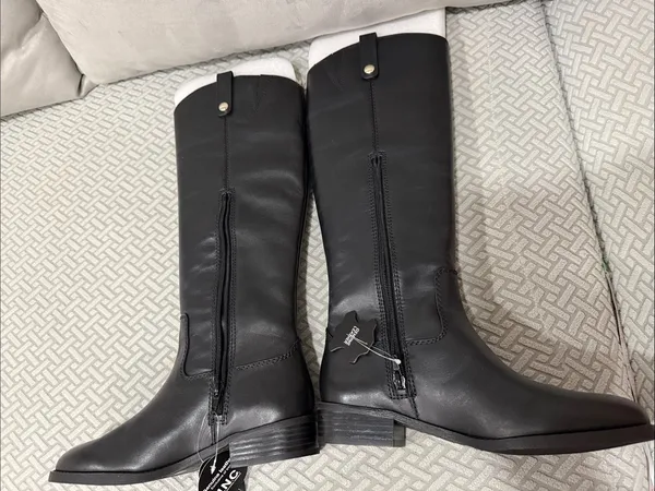 INC International Concepts Womens Fawne Tall Leather Boot Black 7.5 - Image 7