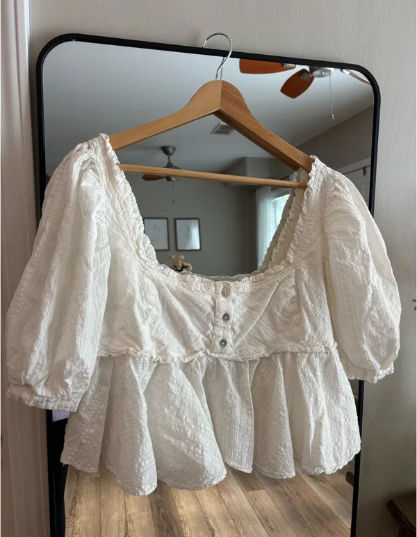 Free People White Babydoll Top - Image 2