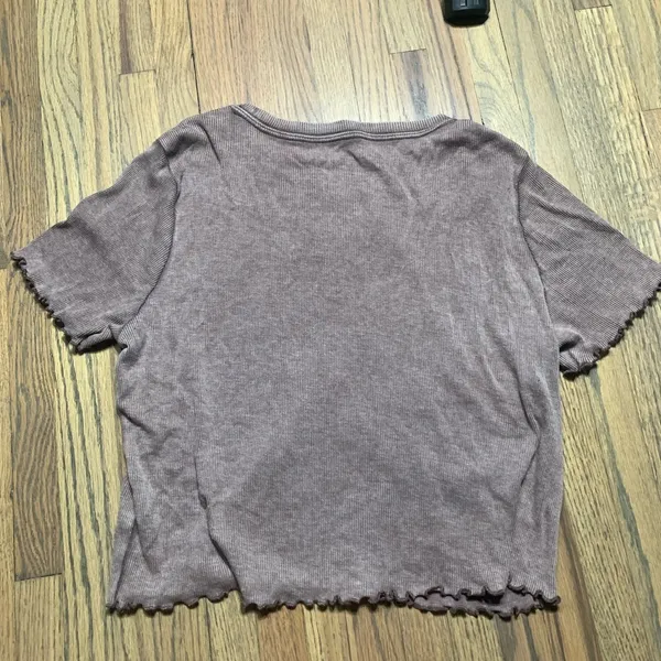 Aerie cropped scalloped ribbed tee medium - Image 7