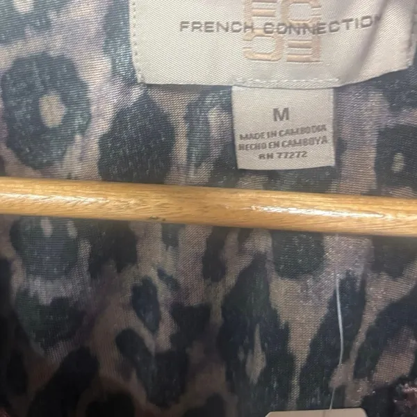 French Connection Tan Leopard Print Velour Dress‎ Size Medium - Image 6