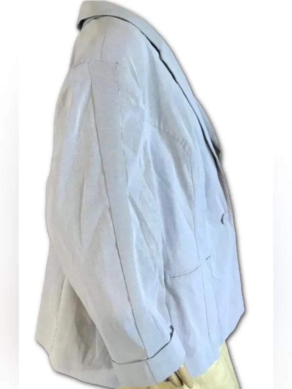 Lane Bryant Pin Stripe Blue And White Blazer Nwt (28) - Image 2