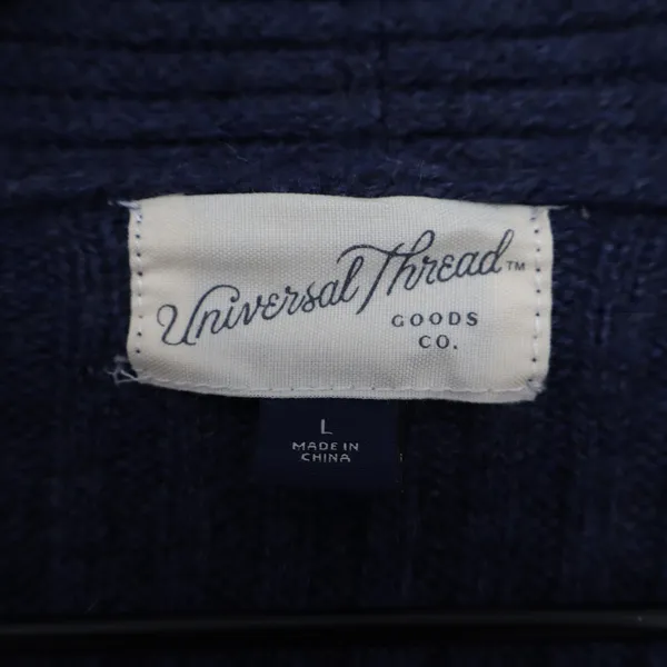 Universal Thread Navy Blue Ribbed Duster Cardigan Sweater Large Open Front - Image 3