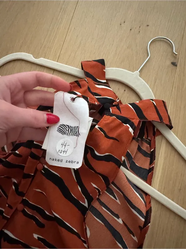NWT Naked Zebra Rust Tiger-Print Halter Top - Image 4