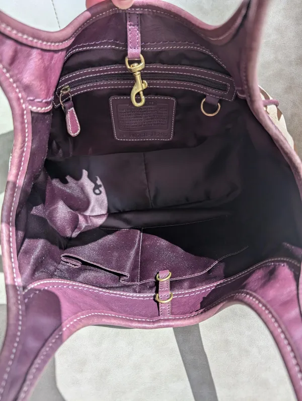 Coach Ergo Shoulder bag jacquard signature with plum leather - Image 5