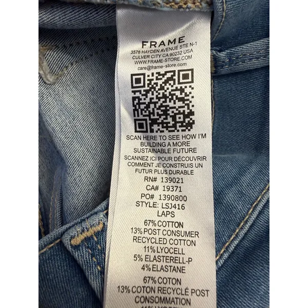FRAME Le Skinny de Jeanne Skinny Jeans Women’s 24 Mid-Rise Ankle Blue Denim NWT - Image 6