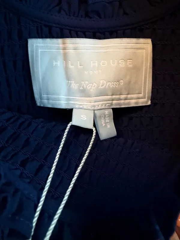 Hill House Home The Louisa Nap Dress S Navy Cottagecore Smocked Puff Sleeve NWT - Image 7