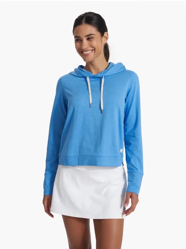 Vuori Women's Halo Essential Hoodie Baltic blue heather size large - Image 2