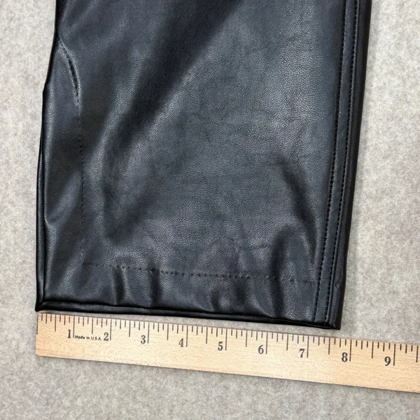 Abercrombie & Fitch Vegan Leather Cropped Pants 28/6 XS Black 90s Straight Edgy - Image 12