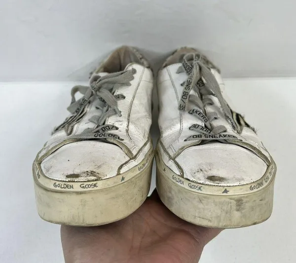 Golden Goose Size 41 Superstar Hi-Star Sneakers White Leather Zebra LTD 189/255 - Image 11