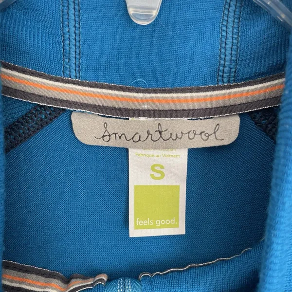 Smartwool Size S Blue Womens 1/2 Half Zip Pullover Merino Wool *small hole - Image 3