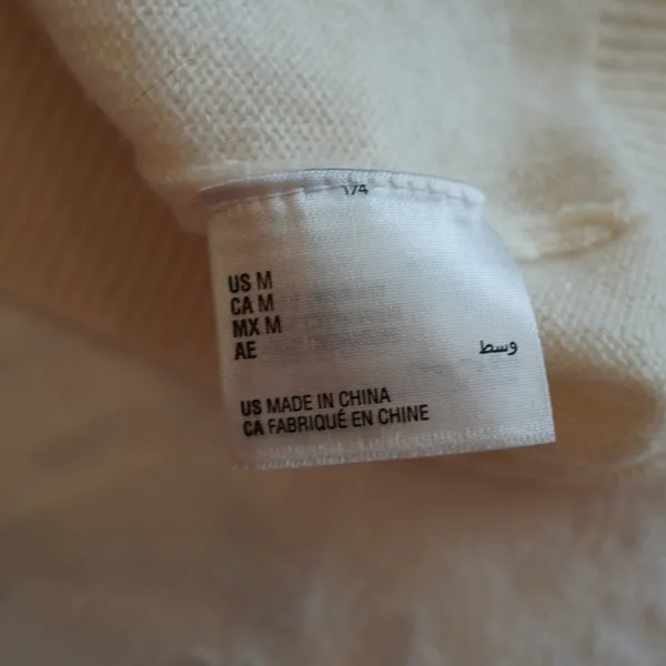 Charter Club Luxury 100% Cashmere Crew Neck Sweater Cream Womens‎ Medium - Image 3