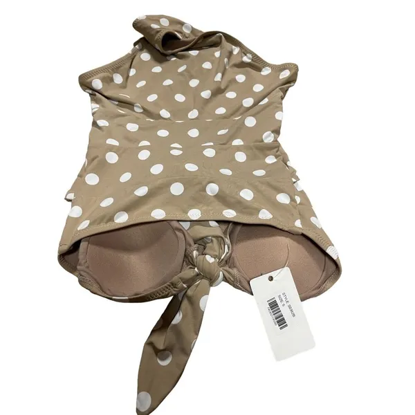 NWT New ENVYA SWIMSWEAR Belen Double Tie Polka Dot Swimsuit One Piece Small - Image 4