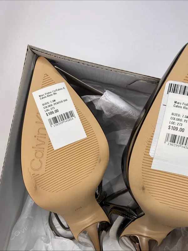 Calvin Klein Women's Cordera Strappy Slip-On Stiletto Pumps Size 7.5M - Image 7