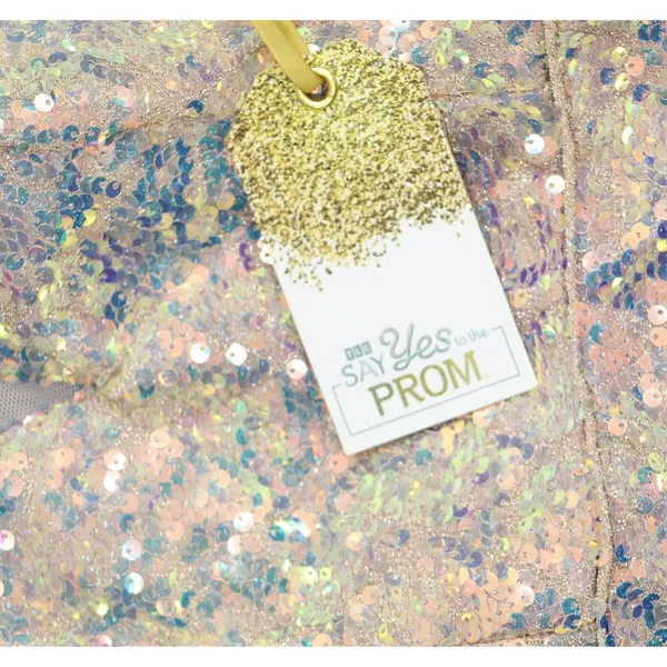 Say Yes To The Prom Back Iridescent Sequin Prom Dress Gown Pink / Multi 7 / 8 - Image 3