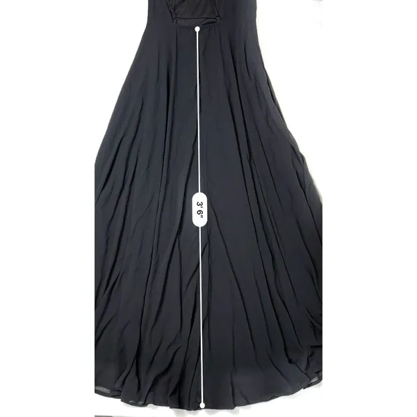 Lulu's Black Criss Cross Back Chiffon A-line Long Maxi Dress SMALL Pageant Prom‎ - Image 12