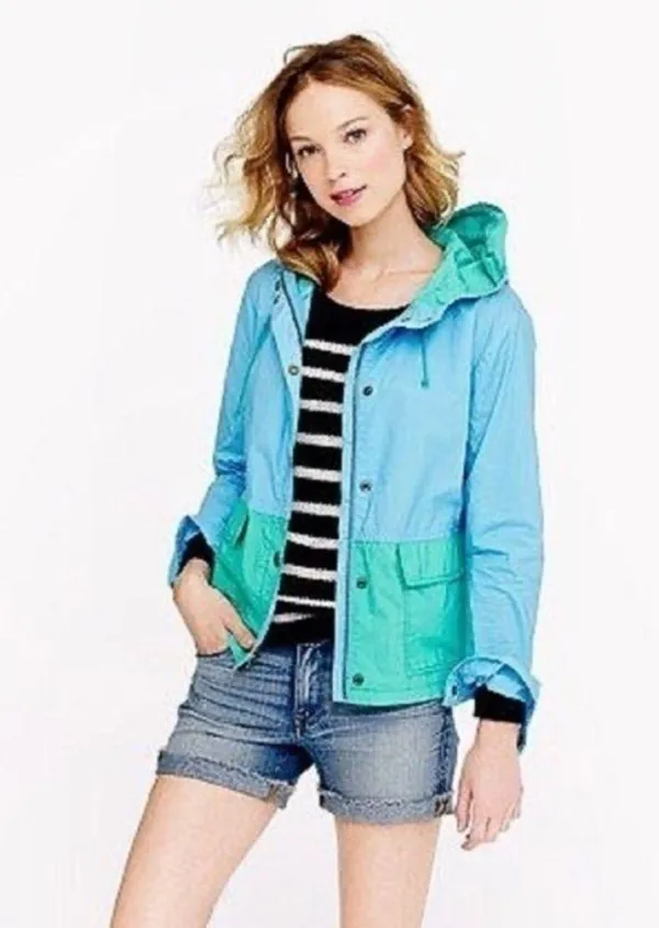 J. Crew • Blue Green Poplin Sail Jacket - Image 2
