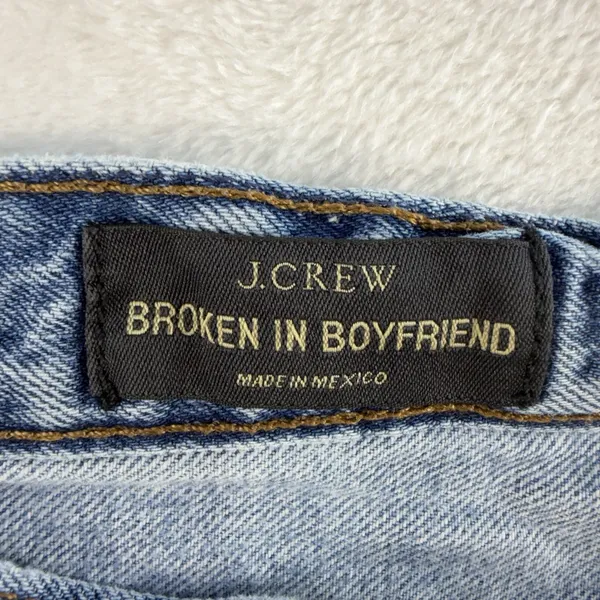 JCrew Sz 29 Jeans Shorts Broken In Boyfriend Cutoffs Blue Denim Distressed C0873 - Image 6