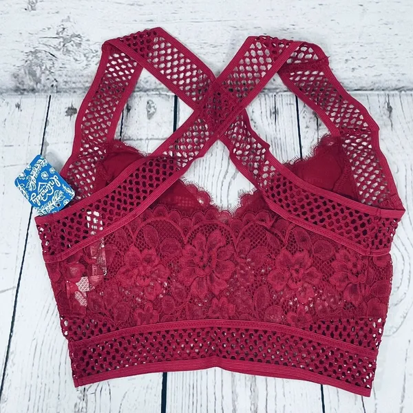 Free People Intimately Bralette Brami Sitting Pretty X-Small Lace Apple Valley - Image 6