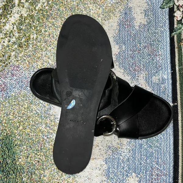 Don Uorri Size 40 Black Leather Sandals - Image 7
