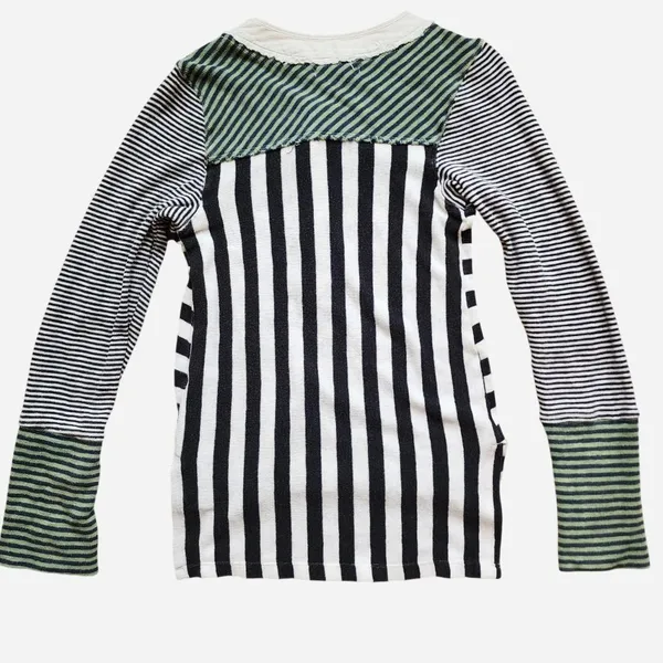 We the Free vintage green and white striped Henley - size small - Image 4